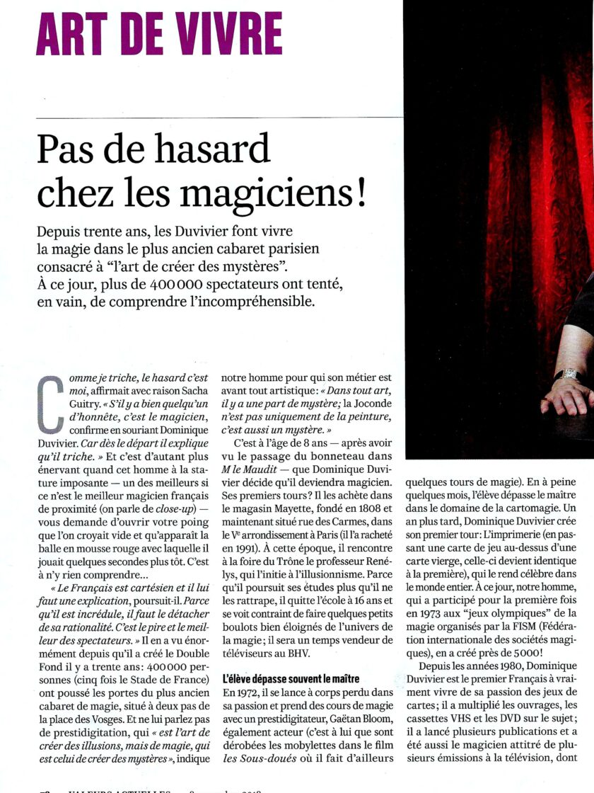 Valeurs actuelles page 1